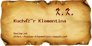 Kuchár Klementina névjegykártya